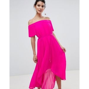 Ted Baker Pleated Dip Hem Maxi Dress